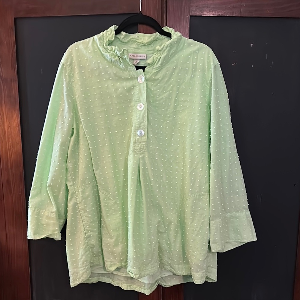 Appleseeds Green Blouse Relaxed Fit